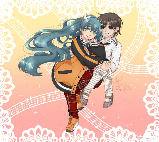 Setsuna Yonamine (c)LilyBlizz || Hajime Suzumiya (c)KLab Inc.